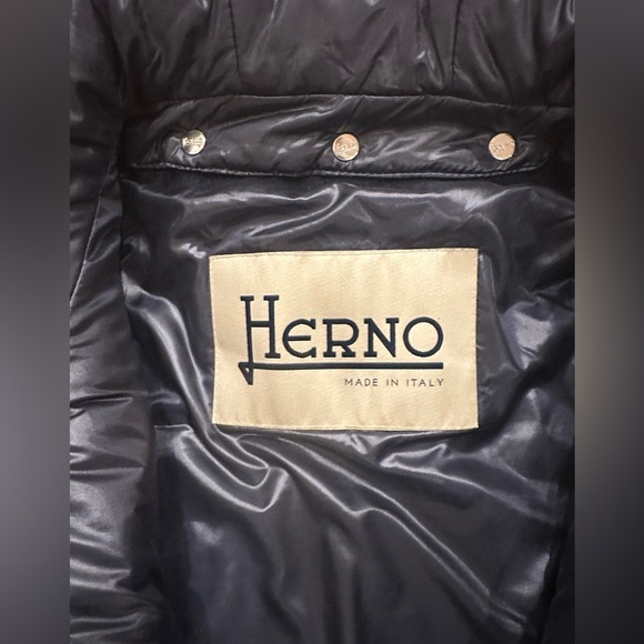 Herno Layered Quilted & Wool Puffer Jacket Navy size 42 - Picture 8 of 8